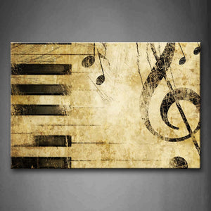 Note And Piano'S Keys In The Paper Wall Art Painting Pictures Print On Canvas Music The Picture For Home Modern Decoration 