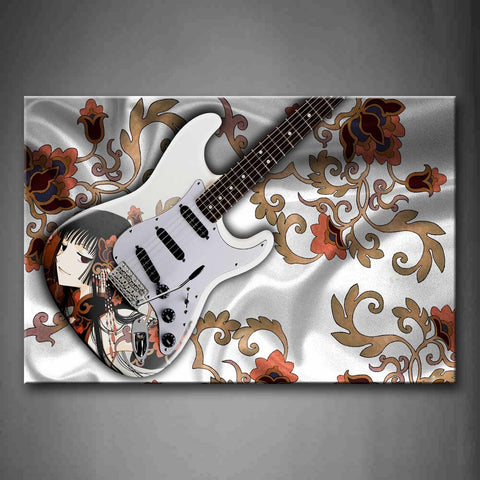 Beautiful Guitar And Pretty Cloth Wall Art Painting Pictures Print On Canvas Music The Picture For Home Modern Decoration 