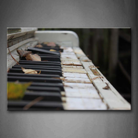 Dry And Fresh Leaves On The Piano Keys Wall Art Painting Pictures Print On Canvas Music The Picture For Home Modern Decoration 
