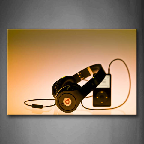 Cool Headphone In Black And Mp3 Wall Art Painting The Picture Print On Canvas Music Pictures For Home Decor Decoration Gift 