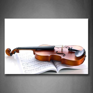 Noble Violin Lies On The Book About Music Wall Art Painting The Picture Print On Canvas Music Pictures For Home Decor Decoration Gift 