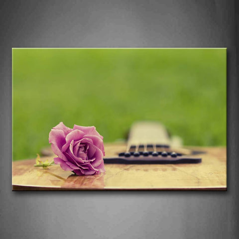 Beautiful Rose In Purple On Guitar Wall Art Painting The Picture Print On Canvas Music Pictures For Home Decor Decoration Gift 