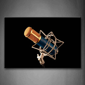 Noble Microphone In Golden And Blue Wall Art Painting The Picture Print On Canvas Music Pictures For Home Decor Decoration Gift 