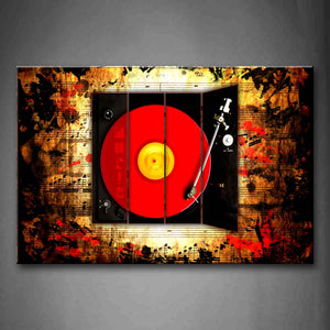 Record In Red And Buttons Of Studio Wall Art Painting Pictures Print On Canvas Music The Picture For Home Modern Decoration 