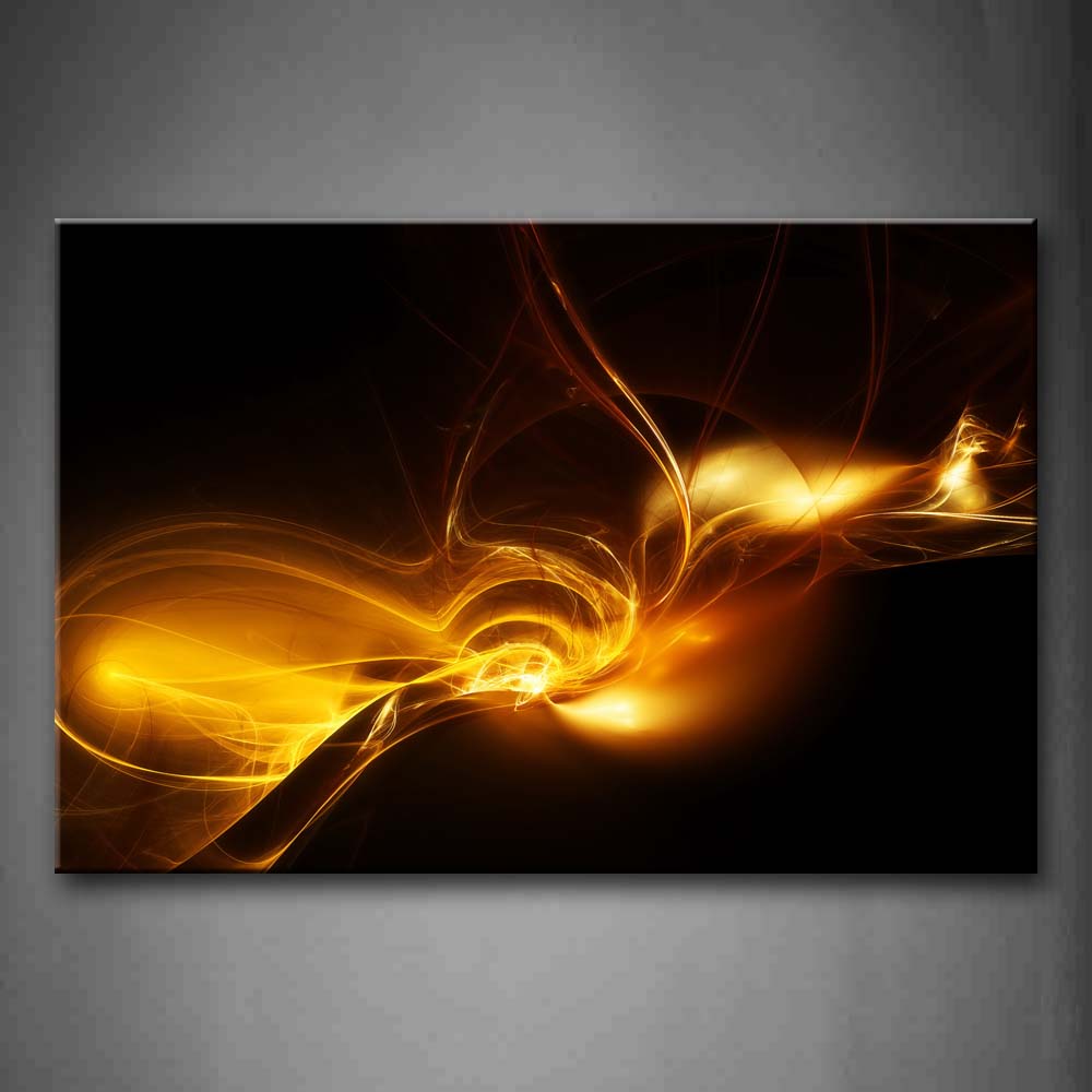 Fractal Flame Like Golden Smog Wall Art Painting The Picture Print On Canvas City Pictures For Home Decor Decoration Gift 