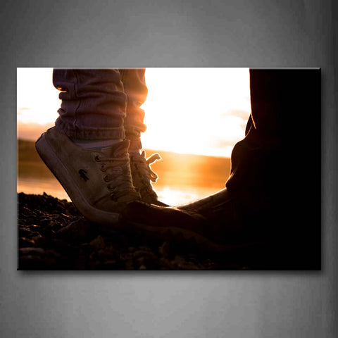 Lover'S Feet Sunbeam On Beach Wall Art Painting Pictures Print On Canvas City The Picture For Home Modern Decoration 