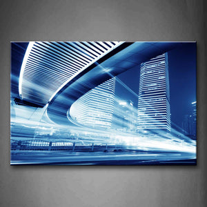 Blue Timelapses And Tall Buildings  Wall Art Painting The Picture Print On Canvas City Pictures For Home Decor Decoration Gift 