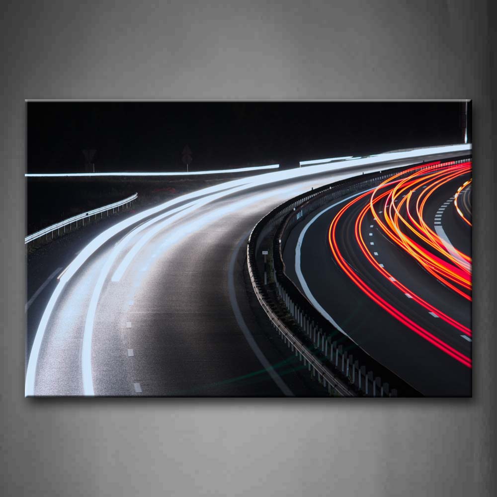 Red Timelapses On Road Without Person Wall Art Painting The Picture Print On Canvas City Pictures For Home Decor Decoration Gift 