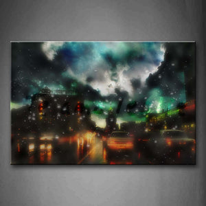 Water Drops And Beautiful Night Scenic Wall Art Painting The Picture Print On Canvas Art Pictures For Home Decor Decoration Gift 