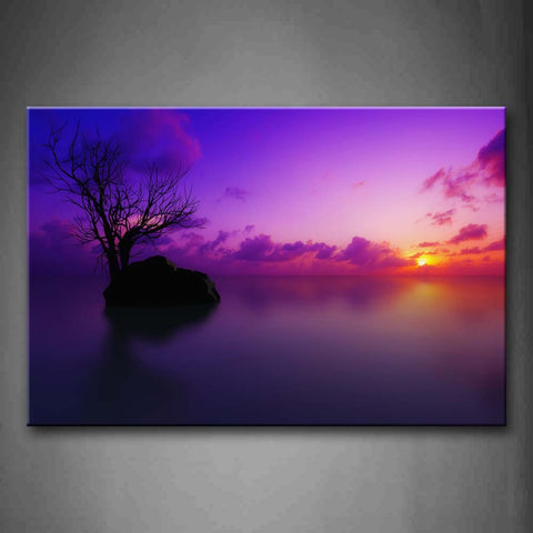 Charming Sky And Bare Tree In Clear Water Wall Art Painting Pictures Print On Canvas Art The Picture For Home Modern Decoration 