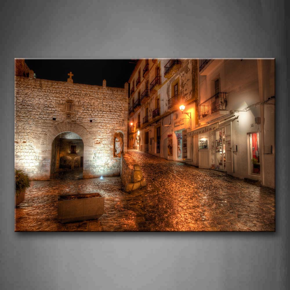 Old Building In The Quiet Alley Wall Art Painting Pictures Print On Canvas City The Picture For Home Modern Decoration 