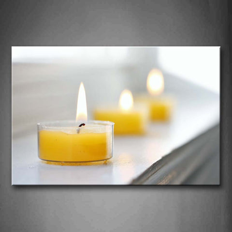 Little Candle In Yellow On The Board Wall Art Painting Pictures Print On Canvas Art The Picture For Home Modern Decoration 