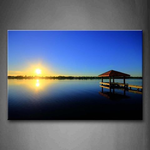 Bright Sun Wooden Wharf Above Impassved Lake Wall Art Painting The Picture Print On Canvas City Pictures For Home Decor Decoration Gift 