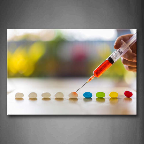 Needle With Red Liquid And Little Wall Art Painting The Picture Print On Canvas Art Pictures For Home Decor Decoration Gift 