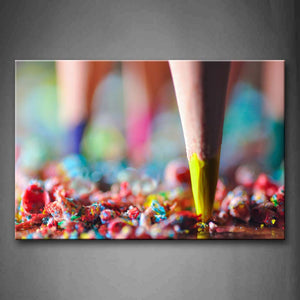 Pencil In Yellow And Various Crumbs Wall Art Painting Pictures Print On Canvas Art The Picture For Home Modern Decoration 