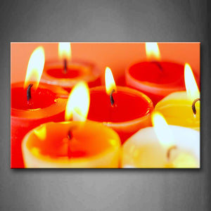 Thick Candles With Bright Flame Wall Art Painting The Picture Print On Canvas Art Pictures For Home Decor Decoration Gift 