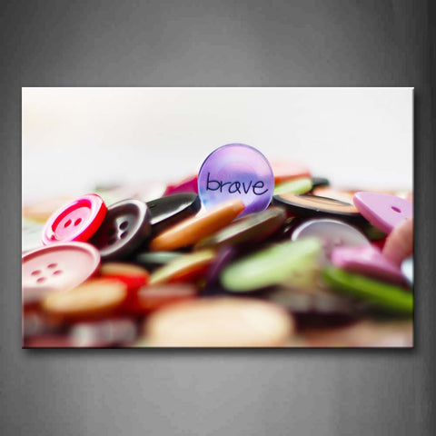 Pile Of Buttons In Different Color Wall Art Painting The Picture Print On Canvas Art Pictures For Home Decor Decoration Gift 