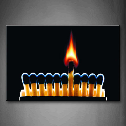 Match With Flame And Others In Blue Heads  Wall Art Painting The Picture Print On Canvas Art Pictures For Home Decor Decoration Gift 