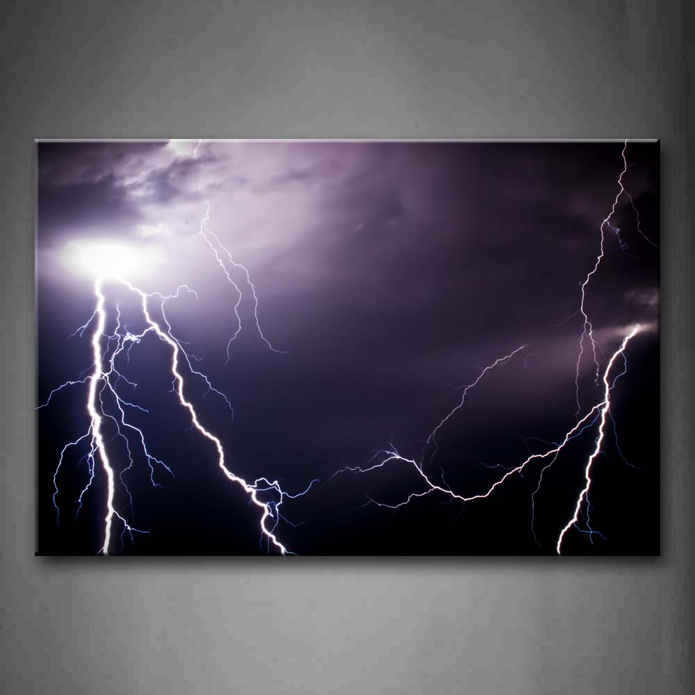 Terrible Lightings In The Clouded Sky Wall Art Painting The Picture Print On Canvas Art Pictures For Home Decor Decoration Gift 