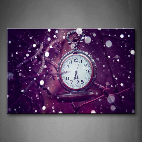 Small Pocket Watch Hangs On Tree Trunk Wall Art Painting The Picture Print On Canvas Art Pictures For Home Decor Decoration Gift 