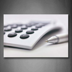 Pen And Little Calculator On White Table Wall Art Painting The Picture Print On Canvas Art Pictures For Home Decor Decoration Gift 