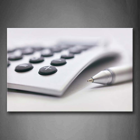 Pen And Little Calculator On White Table Wall Art Painting The Picture Print On Canvas Art Pictures For Home Decor Decoration Gift 