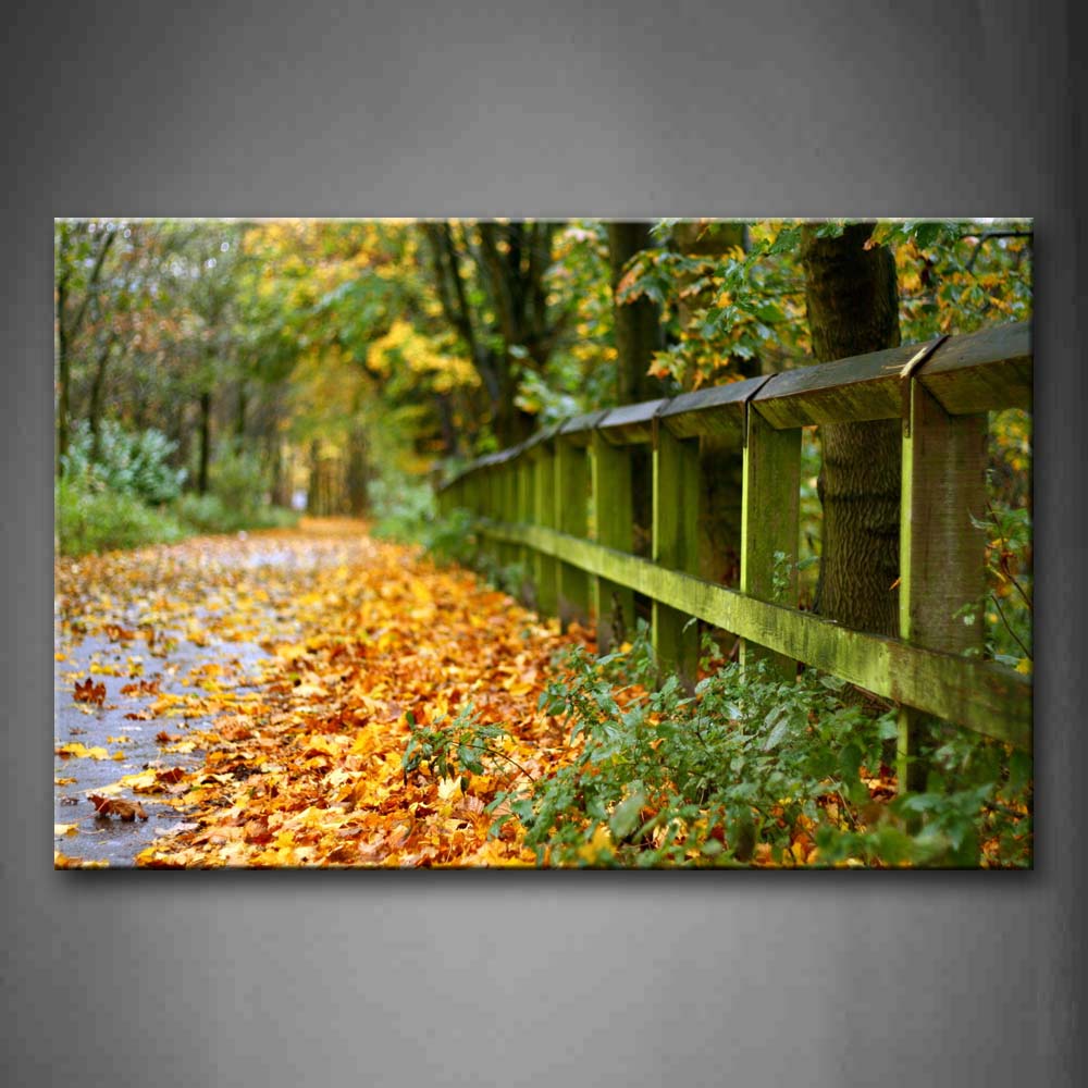 Fallen Leaves On Ground As Dreamlike Scene Wall Art Painting The Picture Print On Canvas City Pictures For Home Decor Decoration Gift 