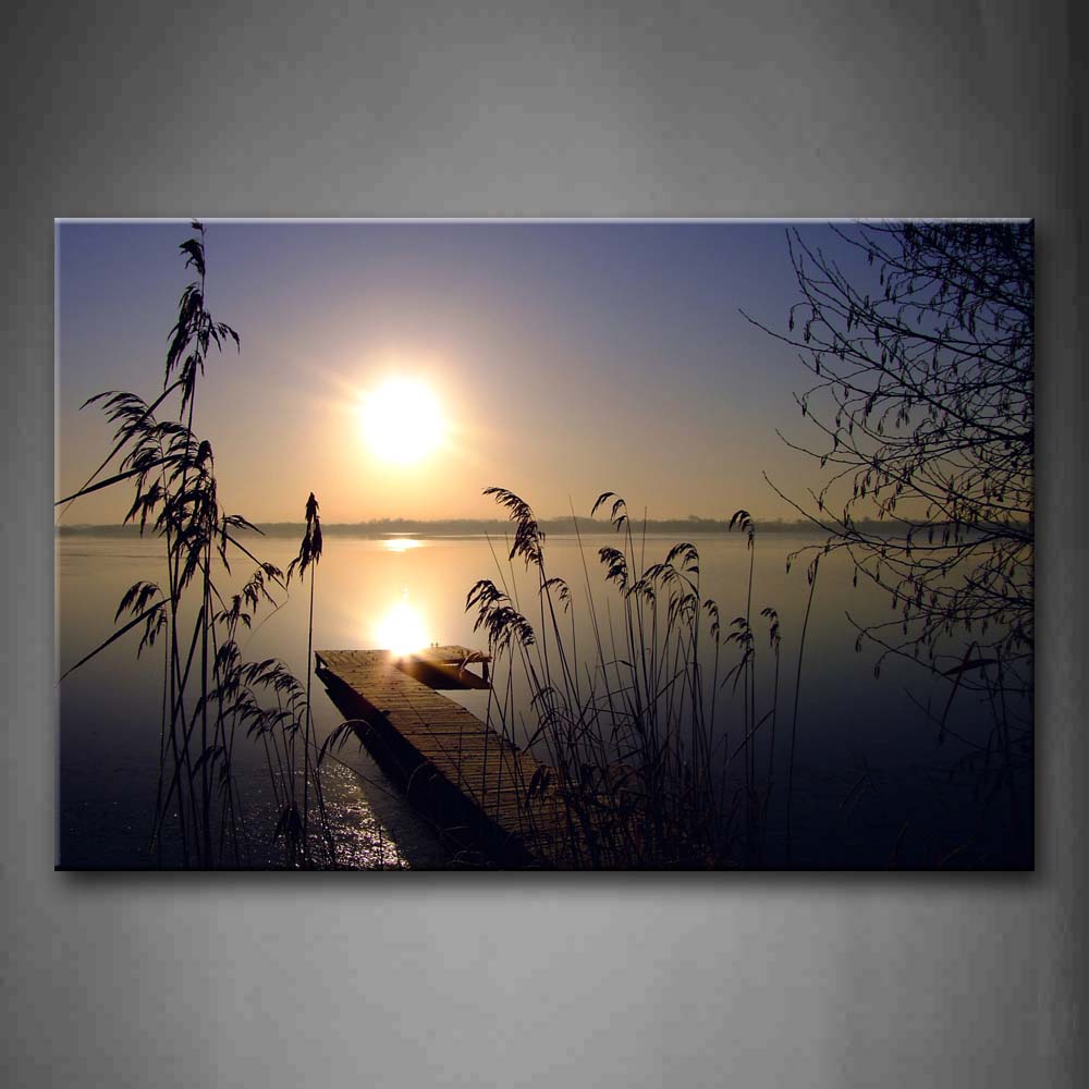 Charming Sunbeam Quiet River And Plants Wall Art Painting Pictures Print On Canvas City The Picture For Home Modern Decoration 