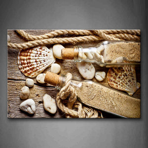 White Stones Two Bottles With Sand In It  Wall Art Painting Pictures Print On Canvas Art The Picture For Home Modern Decoration 