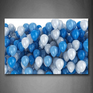 Balloons In White And Blue Floating Wall Art Painting Pictures Print On Canvas Art The Picture For Home Modern Decoration 