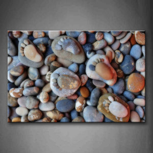 Stones Pieced Together Like Cute Feet Wall Art Painting The Picture Print On Canvas Art Pictures For Home Decor Decoration Gift 
