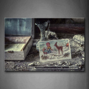 Cute Postcard Shabby Box And Vase Wall Art Painting The Picture Print On Canvas Art Pictures For Home Decor Decoration Gift 
