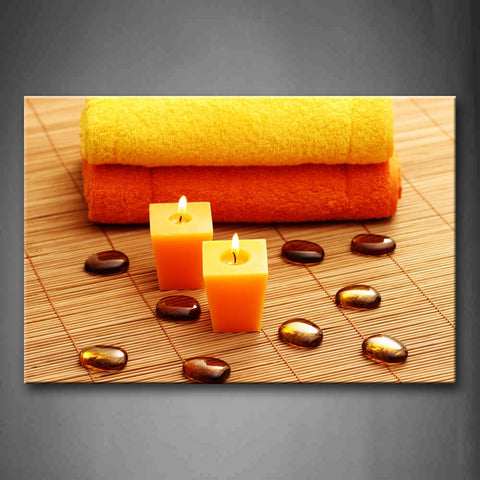 Candles Towel Berg Crystal Stones On Mat Wall Art Painting The Picture Print On Canvas Art Pictures For Home Decor Decoration Gift 