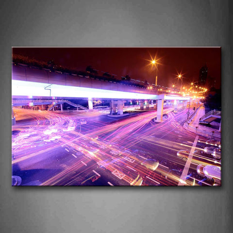 Charming Timelapses And Bridge In City Wall Art Painting Pictures Print On Canvas Art The Picture For Home Modern Decoration 