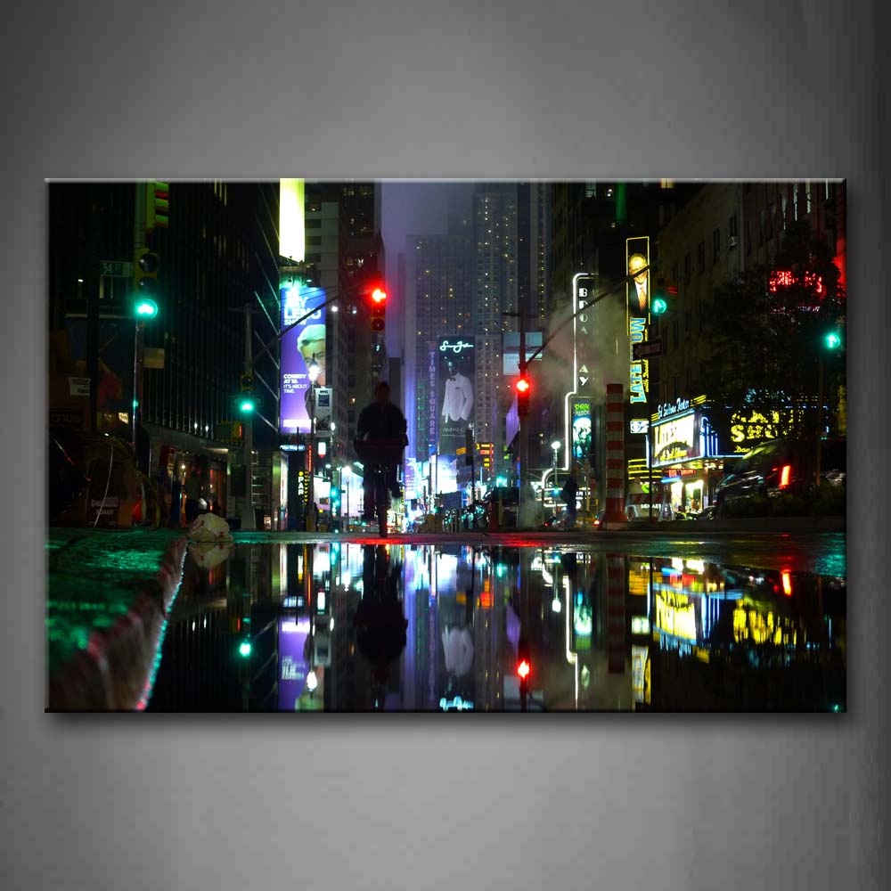 Man Is Riding On Road In Boom City Street Wall Art Painting Pictures Print On Canvas City The Picture For Home Modern Decoration 