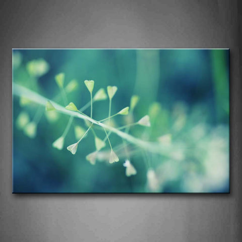 Blue Little Plant With Leaves In Heart Shape Wall Art Painting Pictures Print On Canvas Art The Picture For Home Modern Decoration 