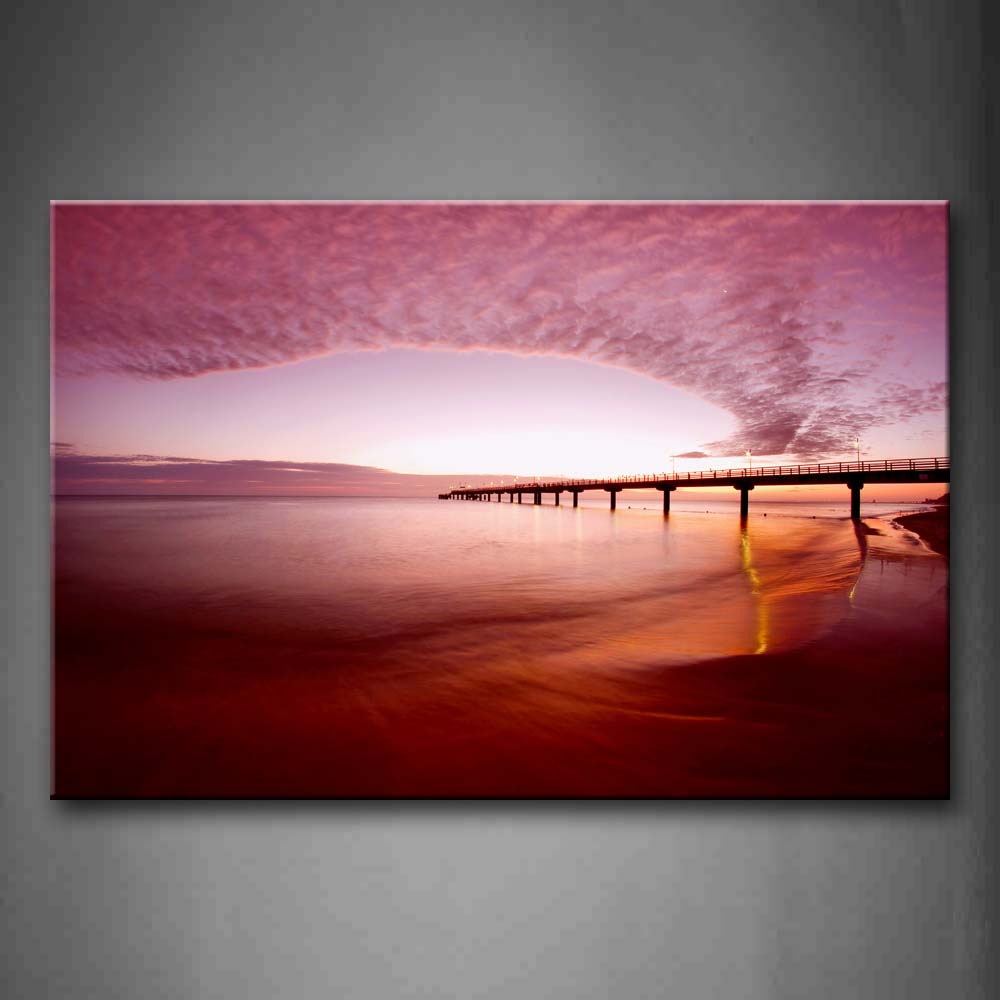 Long Bridge And Rangy Ocean Wall Art Painting Pictures Print On Canvas City The Picture For Home Modern Decoration 