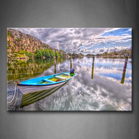 Boat On Water In Wide Field Without People Wall Art Painting Pictures Print On Canvas City The Picture For Home Modern Decoration 