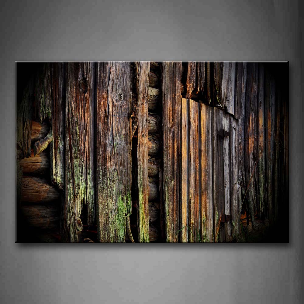 Wooden Wall Of The Rustic Look Shabby Wall Art Painting Pictures Print On Canvas Art The Picture For Home Modern Decoration 