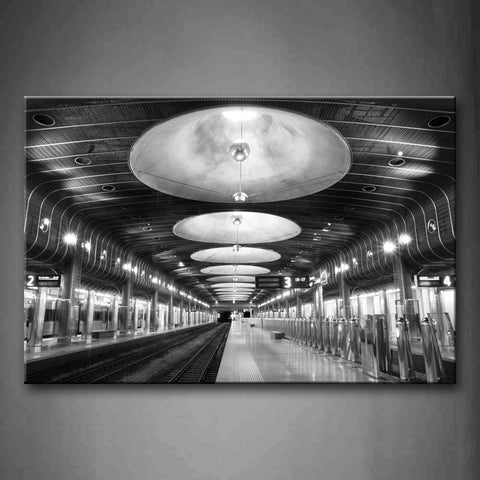 Black And White Rows Of Lights In Big And Small Size Wall Art Painting The Picture Print On Canvas City Pictures For Home Decor Decoration Gift 