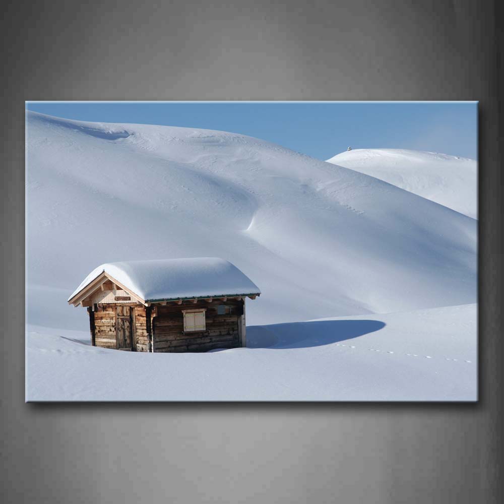 Log Cabin Made Of Wooden In The White Field Wall Art Painting The Picture Print On Canvas Landscape Pictures For Home Decor Decoration Gift 