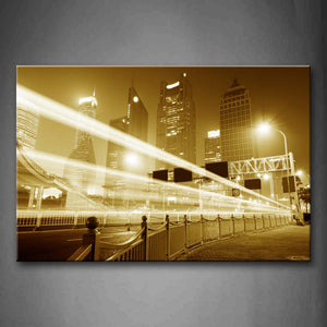 Bright Lamp And Beams In The Boom City Road Wall Art Painting The Picture Print On Canvas City Pictures For Home Decor Decoration Gift 