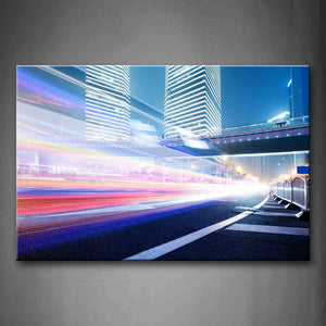 Tall Buildings Bridge And Colorful Timelapses Wall Art Painting Pictures Print On Canvas City The Picture For Home Modern Decoration 