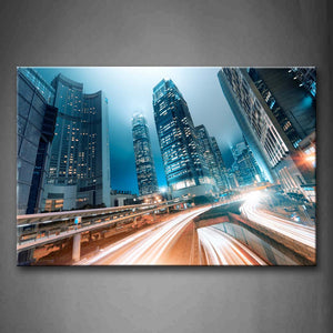 Timelapses And Tall Buildings With Various Color Wall Art Painting The Picture Print On Canvas City Pictures For Home Decor Decoration Gift 