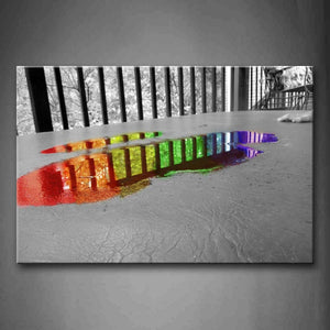 Colorful Water On The Ground Like Rainbow Wall Art Painting The Picture Print On Canvas Art Pictures For Home Decor Decoration Gift 