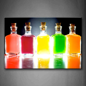 Colorful Pigments In Transparent Bottles  Wall Art Painting The Picture Print On Canvas Art Pictures For Home Decor Decoration Gift 