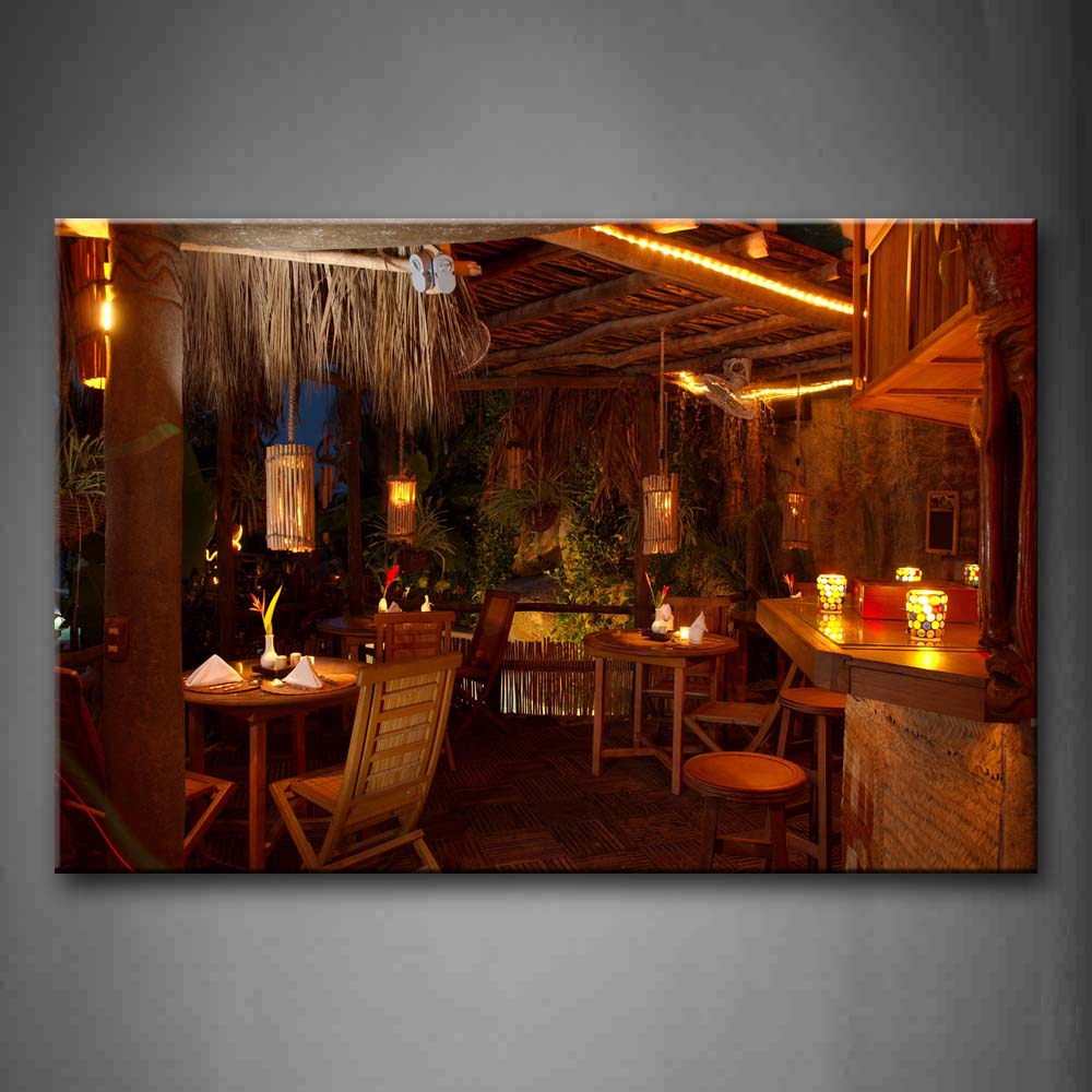 Simple Leisure Bar Made Of By Wooden  Wall Art Painting The Picture Print On Canvas City Pictures For Home Decor Decoration Gift 