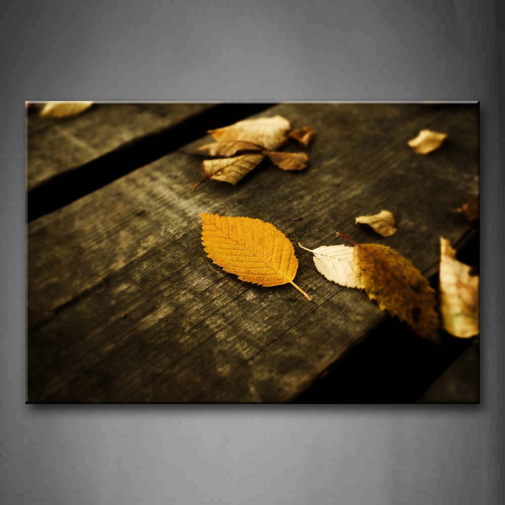 Dry And Fresh Leaves On Wooden Fence Wall Art Painting The Picture Print On Canvas Art Pictures For Home Decor Decoration Gift 