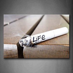 Smoke With Word Life In It On Wooden Wall Art Painting The Picture Print On Canvas Art Pictures For Home Decor Decoration Gift 