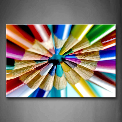 Pencils Pieced Together Like Colorful Flower Wall Art Painting The Picture Print On Canvas Art Pictures For Home Decor Decoration Gift 